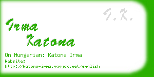 irma katona business card